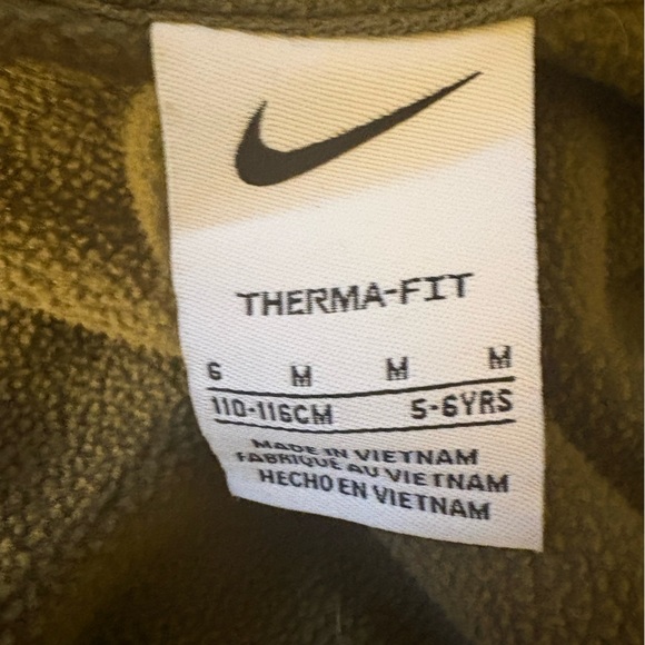 Nike size 5/6 Olive and Black Therma-Fit zippered Jacket - Picture 5 of 6